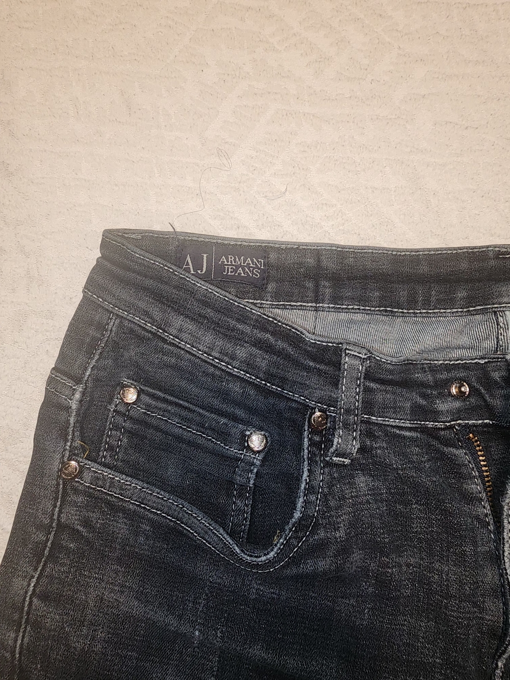 Armani Jeans Men's Washed Black Skinny Jeans